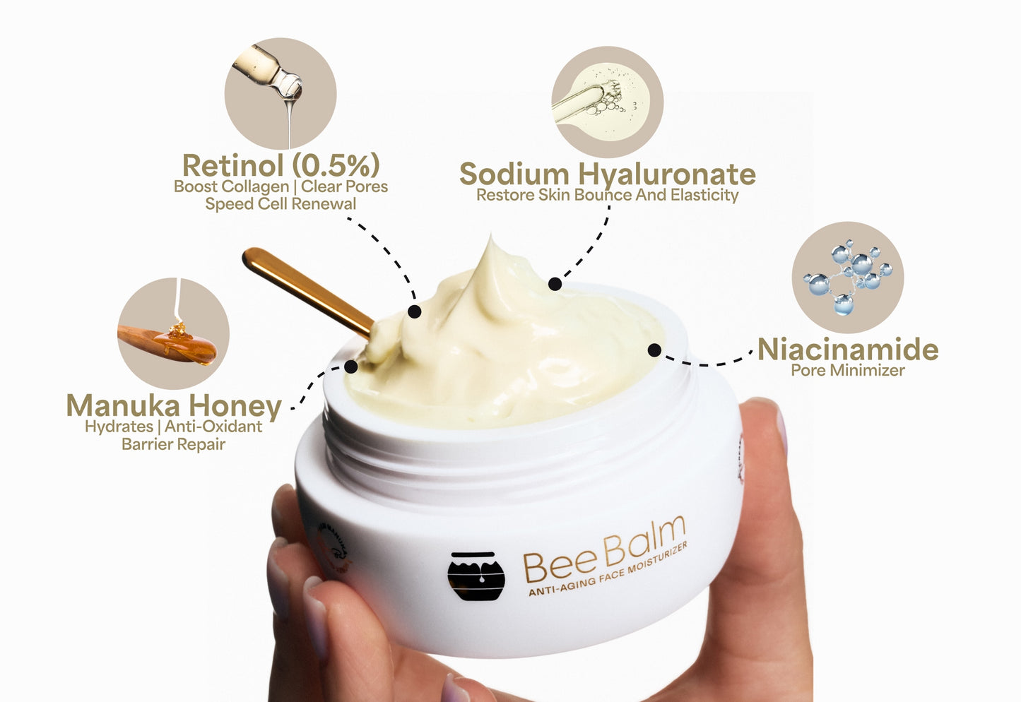 Feuchtigkeitscreme für das Gesicht mit Honig 