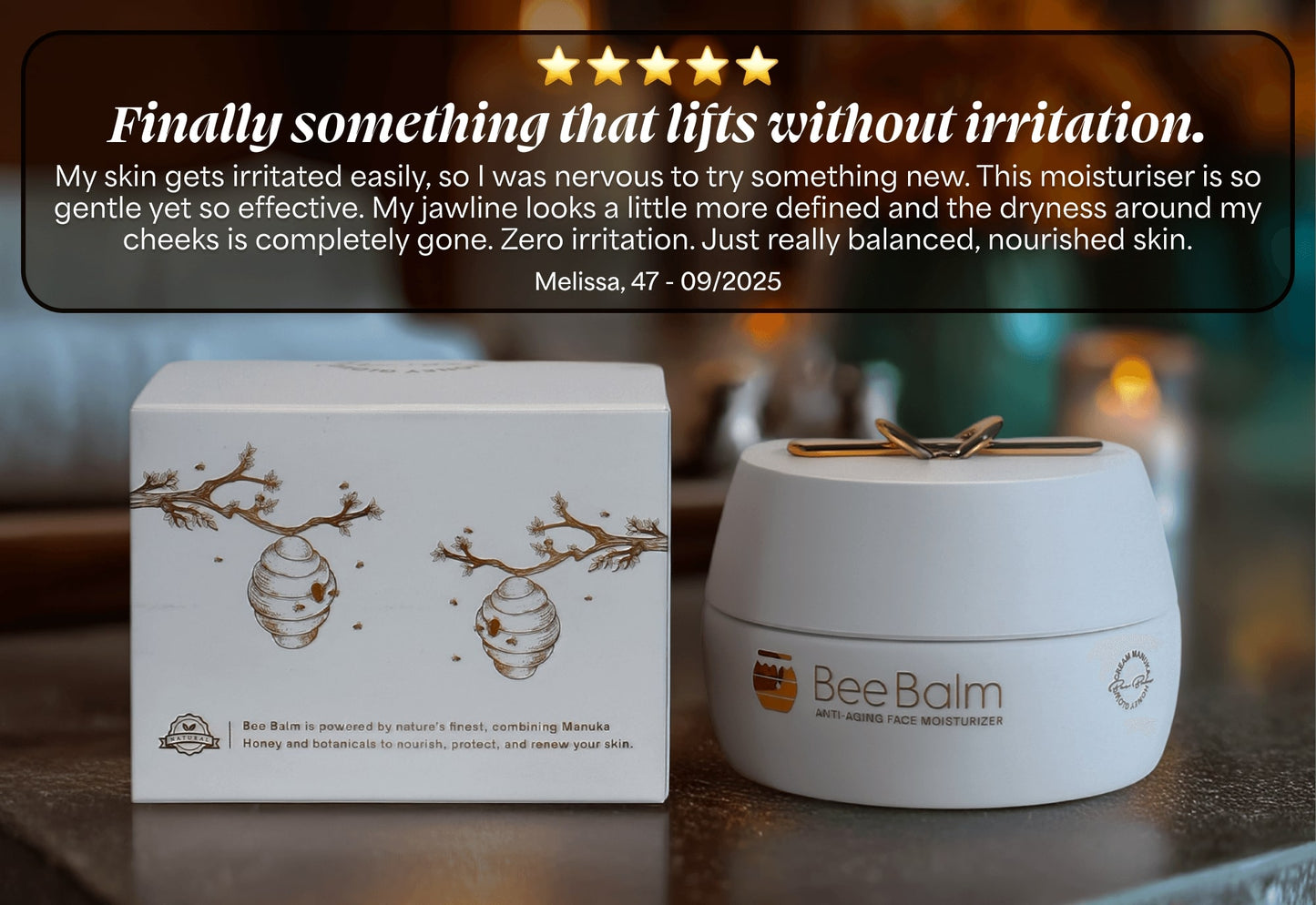 Feuchtigkeitscreme für das Gesicht mit Honig 