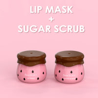 Erdbeer-Lippenmaske + Zuckerpeeling-Set