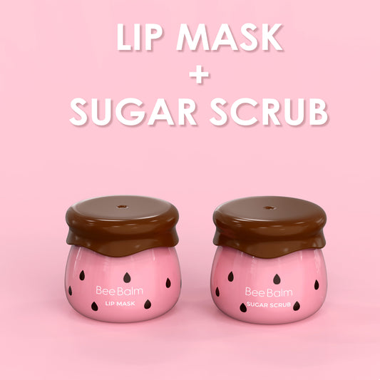 Strawberry Lip Mask + Sugar Scrub Set